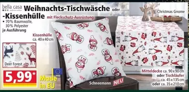 Weihnachts-Tischwäsche oder -Kissenhülle