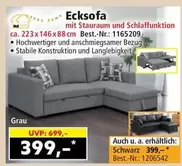 Schwarz - Ecksofa mit Stauraum und Schlaffunktion