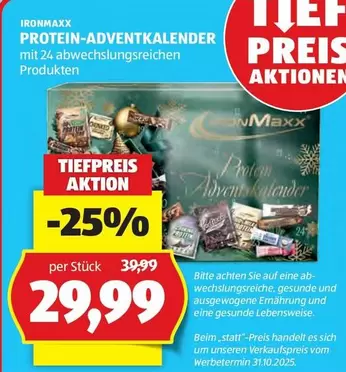 PROTEIN-ADVENTKALENDER mit 24 abwechslungsreichen Produkten