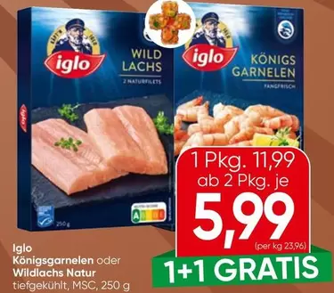 Königs garnelen oder Wildlachs Natur