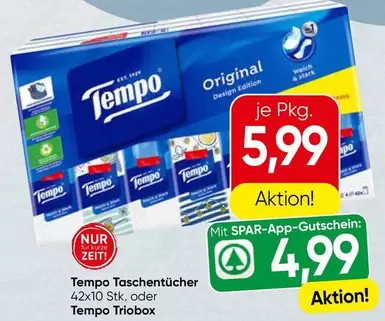 Tempo Taschentücher 42x10 Stk. oder Tempo Triobox