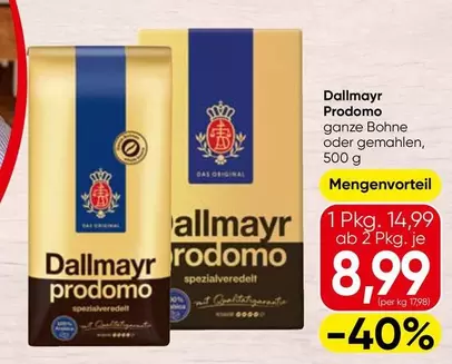 Dallmayr Prodomo ganze Bohne oder gemahlen