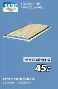 Lattenrost HEMSIL FIX 26 Leisten, 90x200 cm