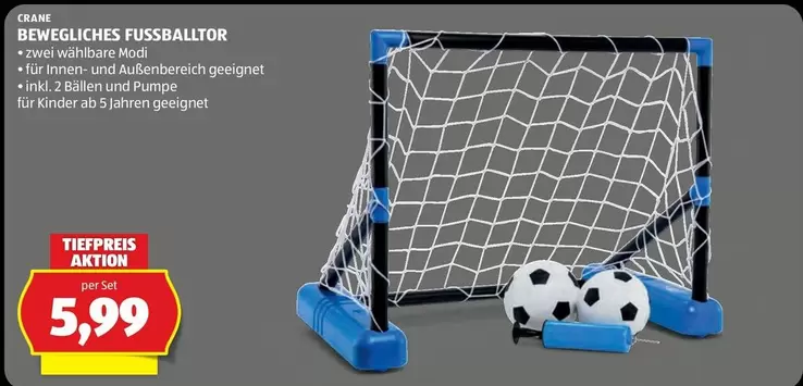 Kinder - BEWEGLICHES FUSSBALLTOR