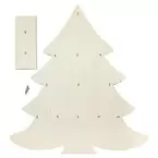 Tannenbaum mit Haken aus Holz, 49,5 x 55 cm