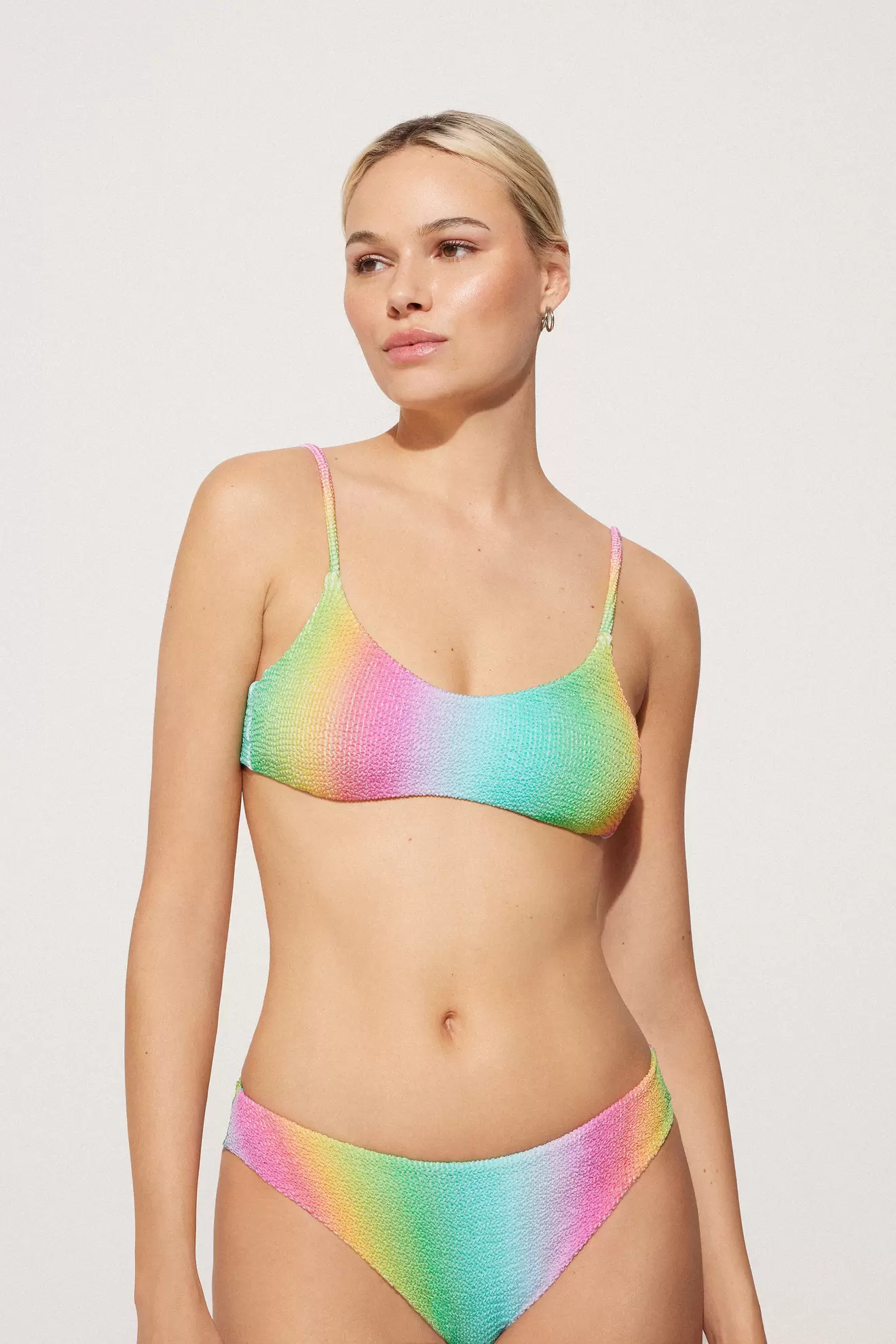 Bustier-Bikinioberteil mit herausnehmbaren Polstern Crinkle Rainbow