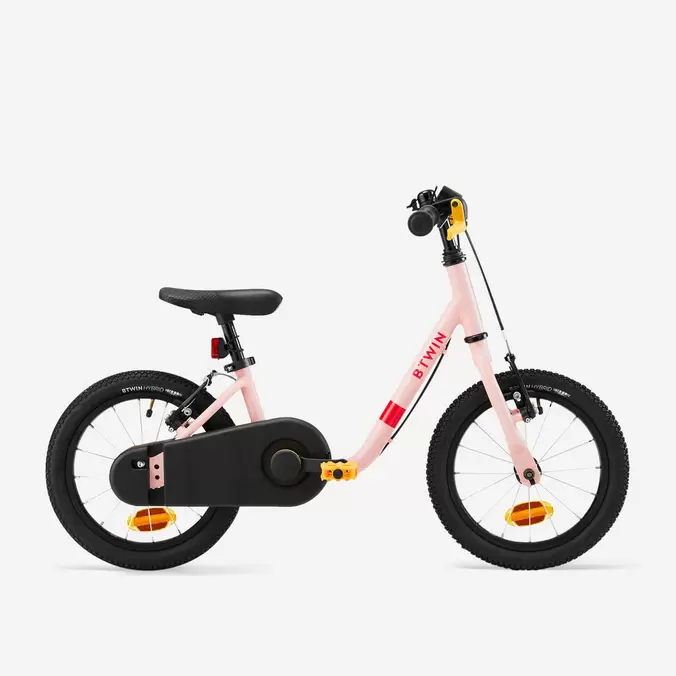 Kinderfahrrad 2-in-1 Laufrad 14 Zoll Discover 500 rosa