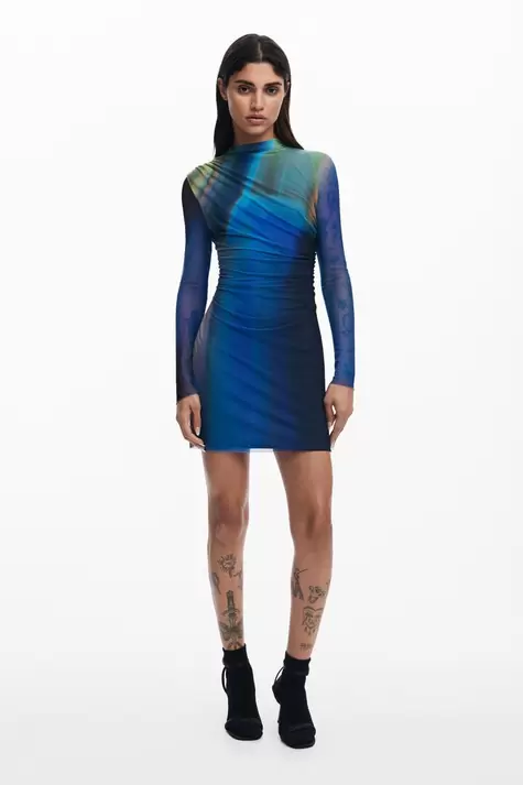 Drapiertes Tüllkleid
