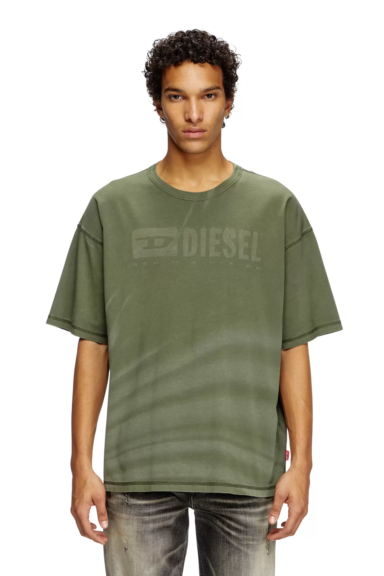 T-Shirt mit Laser-verblasstem Logo