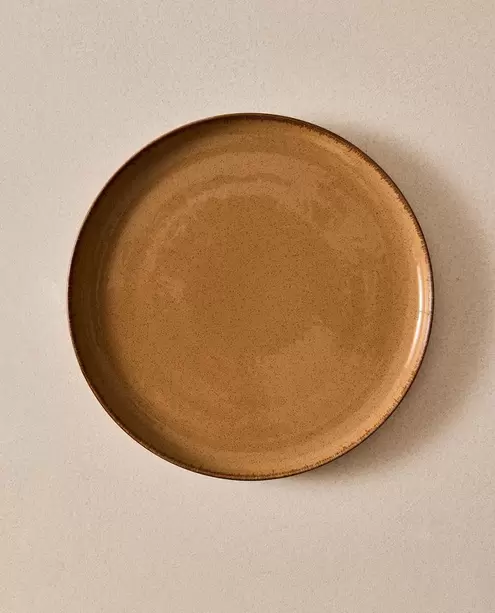 PLATO LLANO PORCELANA FILO ENVEJECIDO
