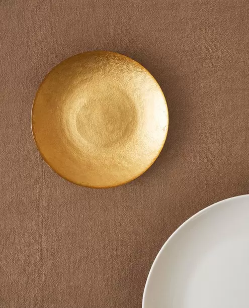 PLATO PAN VIDRIO DORADO