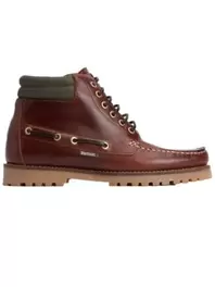 Tiller Moccasin Boots aus Glattleder mit Canvas-Details