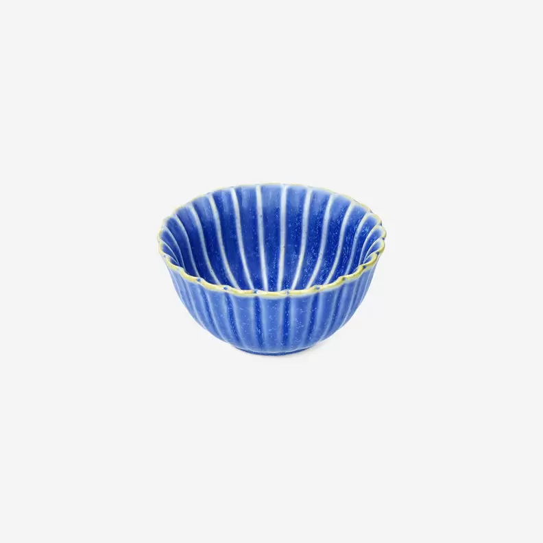 Blaue Schale in Muscheloptik - 12 cm