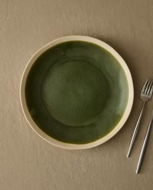 PLATO LLANO VERDE Y BEIGE