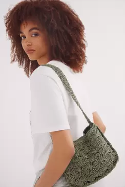 Raffia shoulder bag