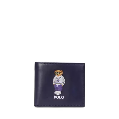 Lederbrieftasche mit Polo Bear