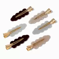 Glitter Neutrals No Crease Hair Styling Clips - 6 Pack