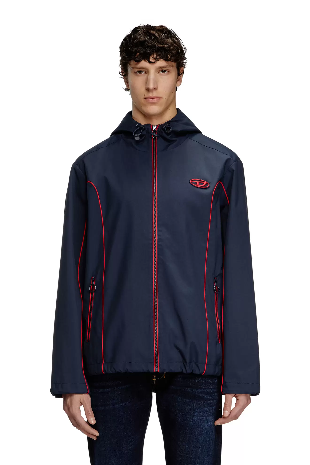 Windjacke mit Kontrastpaspelierung