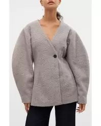 Nina Felted One-Button Blazer - Gray