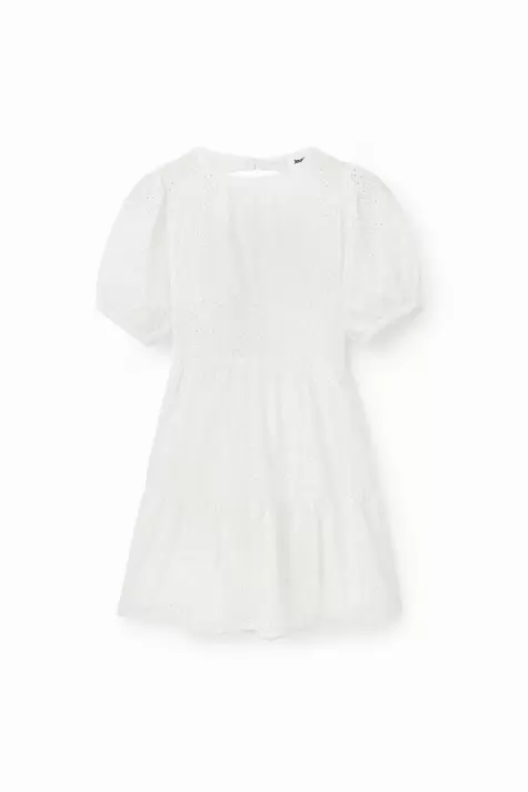 Kurzes Kleid Schweizer Lochstickerei