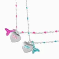 Best Friends Mermaid Heart Pendant Necklaces - 2 Pack