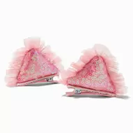 Claire's Club Pink Sequin Cat Ears Hair Clips - 2 Pack