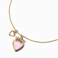 Claire's Club Pink Heart Princess Locket Pendant Necklace