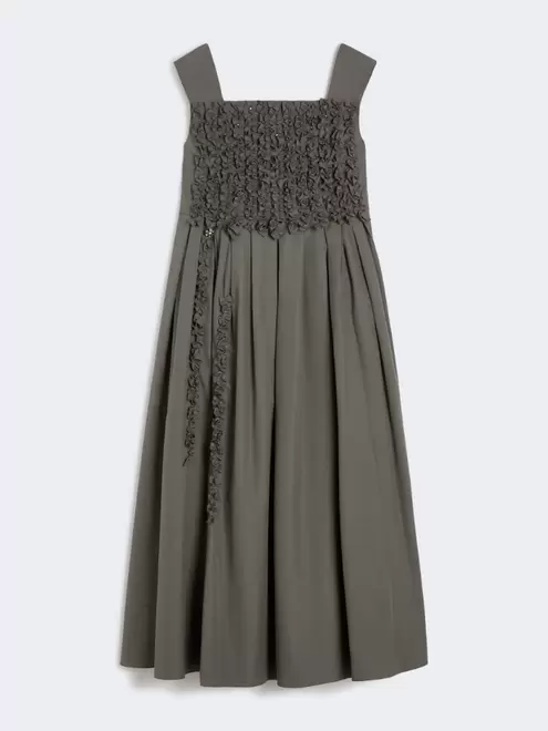 Langes Kleid aus Popeline mit Falten