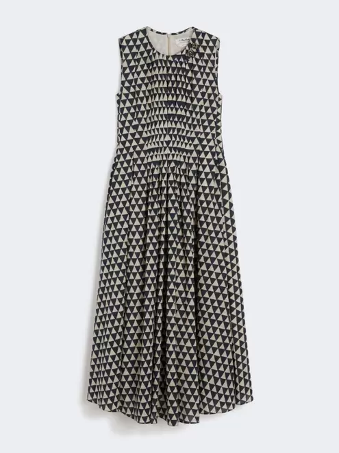 Midi-Kleid aus bedrucktem Voile