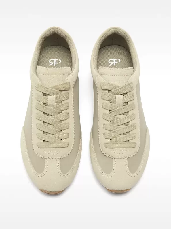 Combined leather sneakers