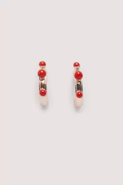 Red ball earrings