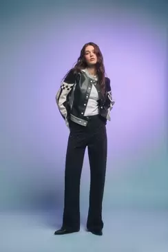 Black checked jeans