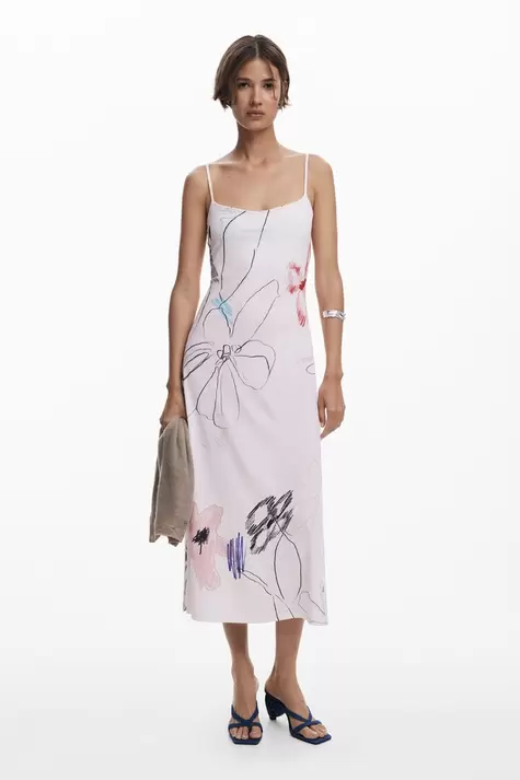 2-in-1-Kleid mit Strichen