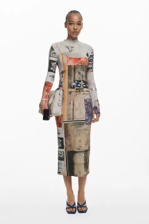 Enges Collage-Kleid