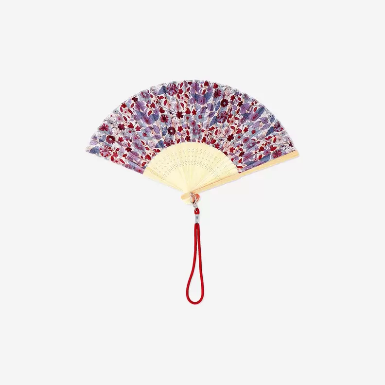 Faltbarer Bambusfächer mit Blumenmuster