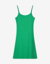 Kleid in A-Linie - Spaghettiträger - grün