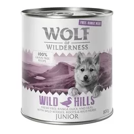 Sparpaket Wolf of Wilderness Junior "Freiland-Fleisch"12 x 800g