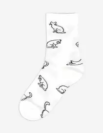 Socken - Allover-Muster - weiß