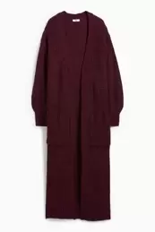 Long cardigan - ribbed