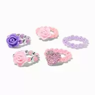 Claire's Club Beaded Rose Rings - 5 Pack