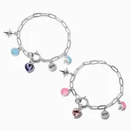 Best Friends Silver-tone BFF Heart Charm Bracelets - 2 Pack