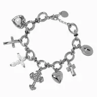 Silver-tone Cross Charm Bracelet