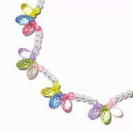 Claire's Club Pastel Faceted Mini Balloon & Pearl Stretch Necklace