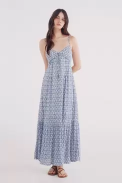 Geometric print midi dress