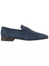 Penny Loafer aus Kalbsveloursleder mit flachem Absatz