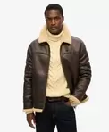 Faux Shearling Aviator Jacket