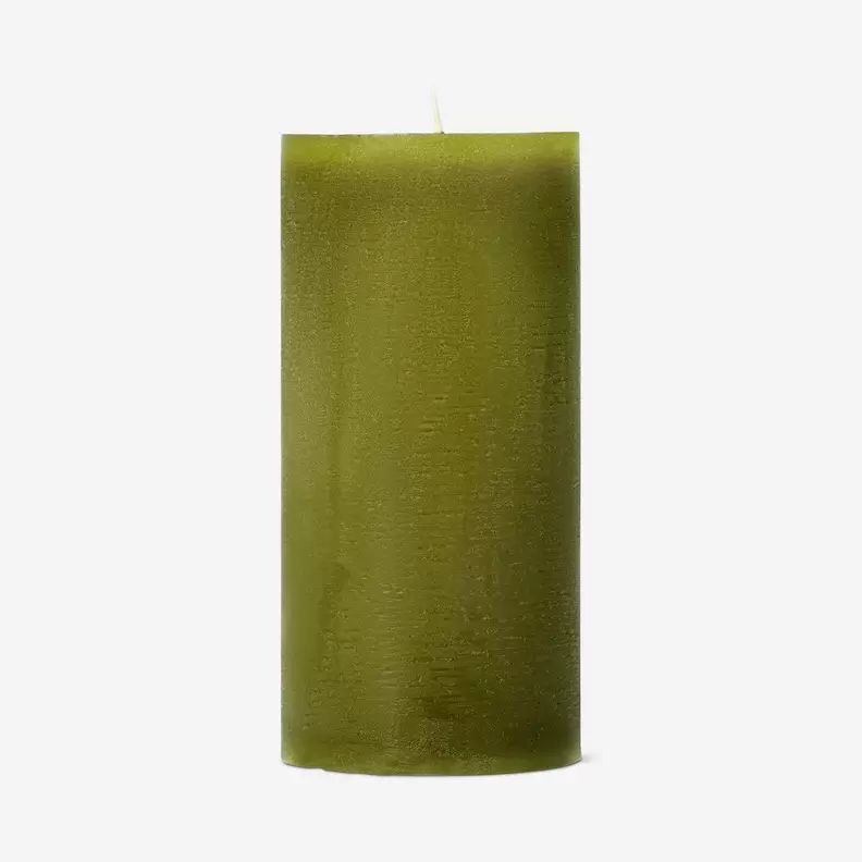 Pillar-Kerze olivgrün - 12 cm