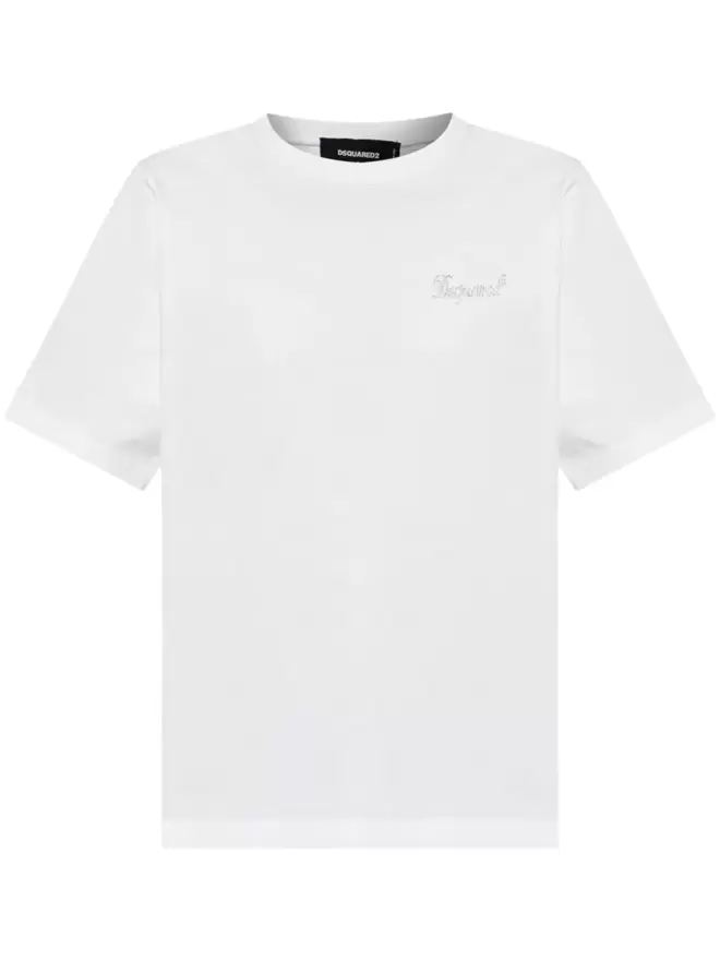 T-Shirt mit Strass-Logo