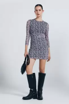 Short print tube dress