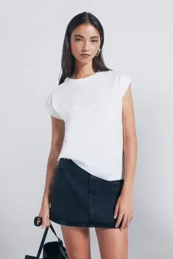 Crystal studs T-shirt
